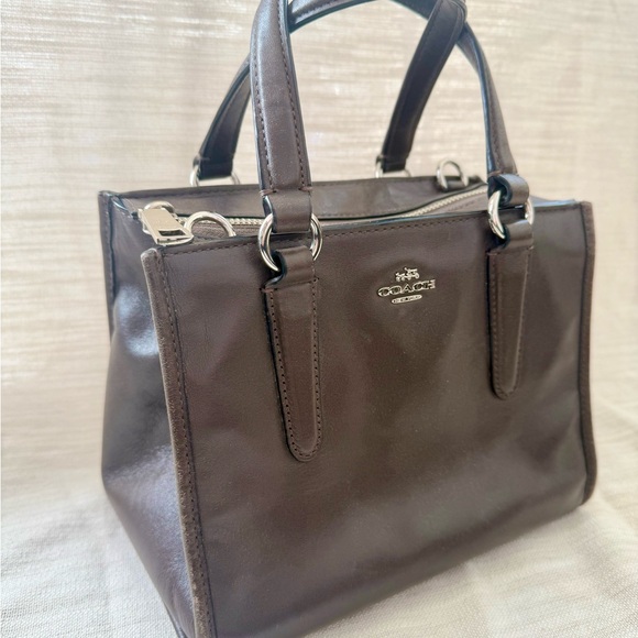 Coach Handbags - Coach Dark Brown Leather Crosby Carryall